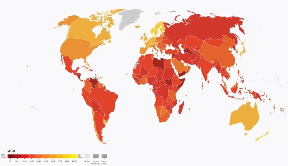 Значительный скачок Украины в глобальном Индексе восприятия коррупции